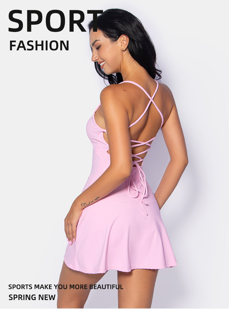  Cute Golf Tennis Dress Workout Athletic Dresses for Women with Pockets Shorts 2 Piece Sets Outfits Summer Clothes